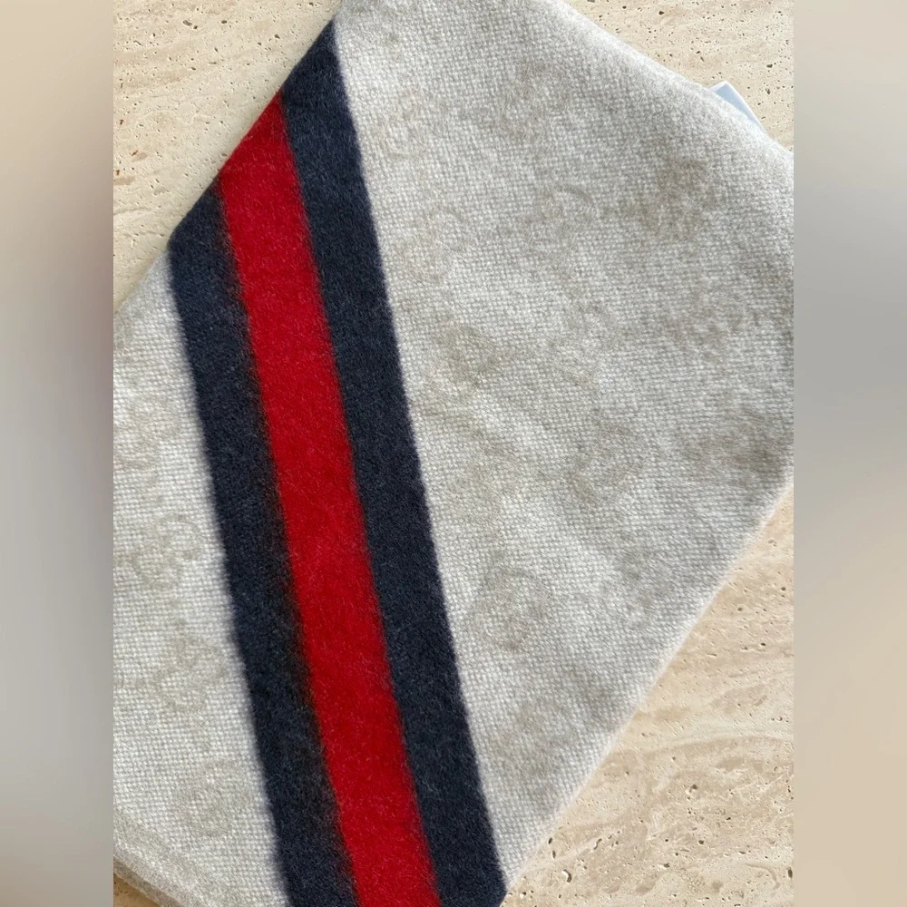 NWT Gucci GG Jacquard  Wool Scarf/Shawl